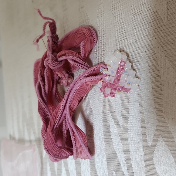 Crystal Breast Cancer Awareness 🎀 Ribbon, Heart, Handmade Necklace - Picture 9 of 10